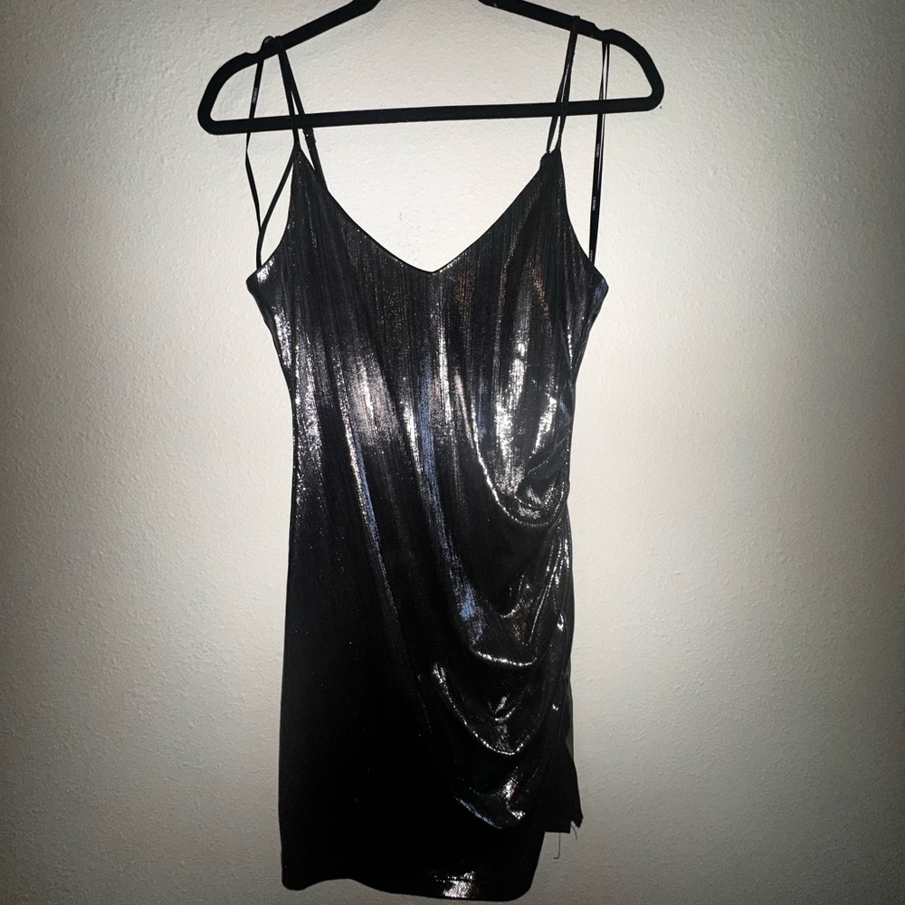 Metallic silver dress